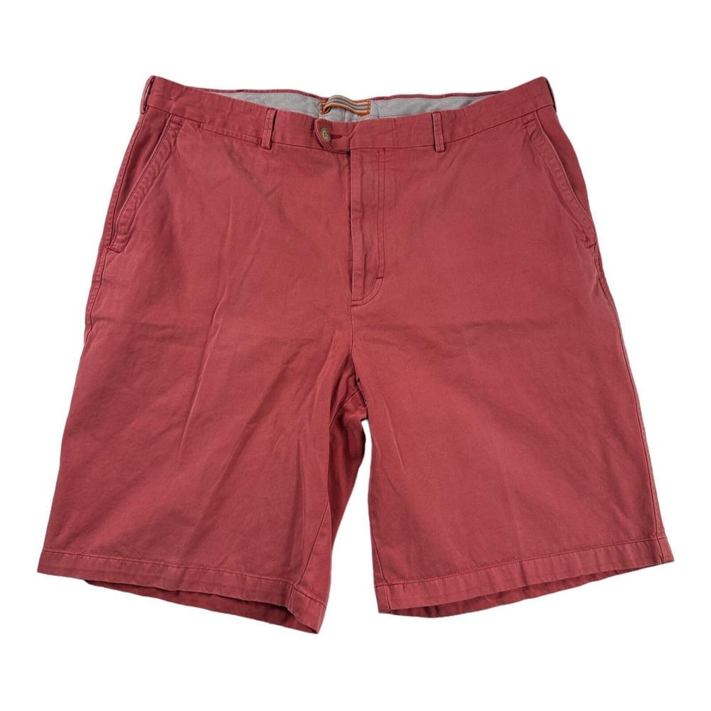 Peter Millar Red Washed Mens Pima Cotton Golf Chino Shorts Size 36